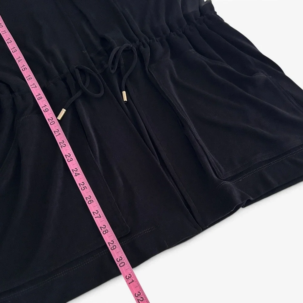 Chico's Travelers Women's XL Black Size 3 Open Front Drawstring Cardigan NWOT